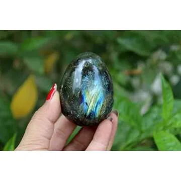 Labradorite Gemstone Egg for Healing and Meditation