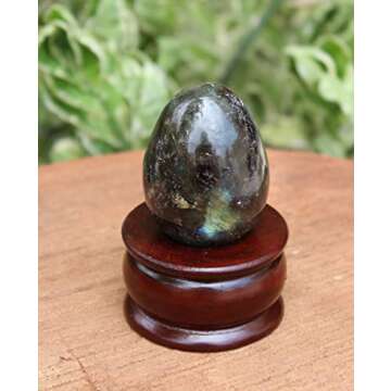 Labradorite Gemstone Egg for Healing and Meditation