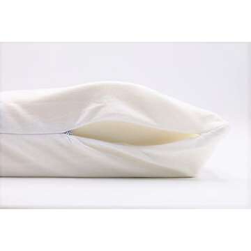 Organic Textiles Organic Latex Contour Pillow for Neck Pain |Standard, High-Loft, Soft| Organic Cotton Cover, GOTS & GOLS Certified - Cervical Pillow - Ergonomic Contour Design for Spine Support