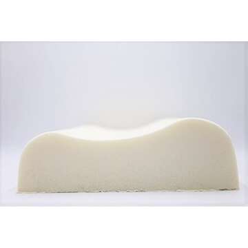 Organic Textiles Organic Latex Contour Pillow for Neck Pain |Standard, High-Loft, Soft| Organic Cotton Cover, GOTS & GOLS Certified - Cervical Pillow - Ergonomic Contour Design for Spine Support
