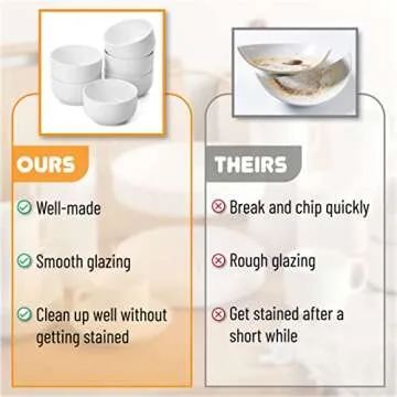 BTaT White Cereal Bowls Set of 6, Durable Porcelain Bowls