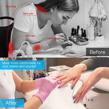 Nail Arm Rest, Opqpq Soft Leather Manicure Hand Rest Pillow Nail Gel Polish Nail Table Desk Station for Nail Salon Home DIY Manicure Pedicure Nail Art