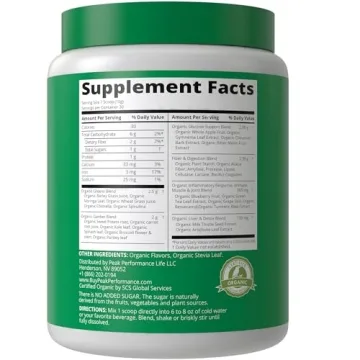 Peak Performance Organic Greens Superfood Powder for Energy