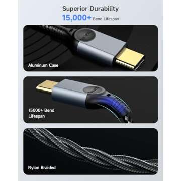 ZOOAUX USB C to 3.5mm Audio Aux Jack Cable[4ft], Type C to 3.5mm Headphone Car Stereo Cord Compatible with iPhone 15 16 Pro Max,Samsung Galaxy S24 S23 S22 S21 Note 20, Pixel 4 5 XL, iPad Pro-Grey