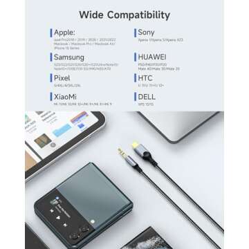 ZOOAUX USB C to 3.5mm Audio Aux Jack Cable[4ft], Type C to 3.5mm Headphone Car Stereo Cord Compatible with iPhone 15 16 Pro Max,Samsung Galaxy S24 S23 S22 S21 Note 20, Pixel 4 5 XL, iPad Pro-Grey