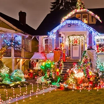 COOLWUFAN 22" Candy Cane Pathway Lights Set of 12