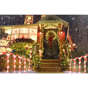 COOLWUFAN 22" Candy Cane Pathway Lights Set of 12
