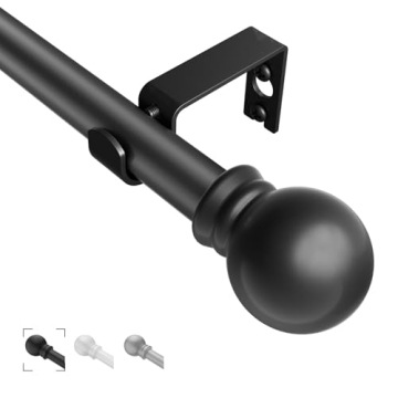 Elegant Black Curtain Rods for Windows, Adjustable 31" to 92", Sturdy Design for All Styles