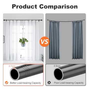 Durable Black Curtain Rods 31 to 92 Inch for Home Decor