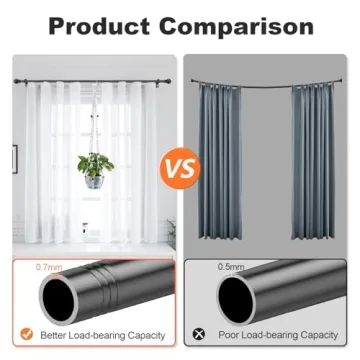 Durable Black Curtain Rods 31 to 92 Inch for Home Decor