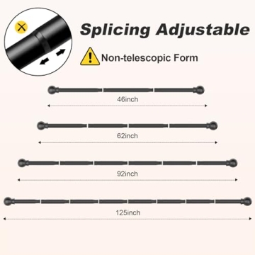 Durable Black Curtain Rods 31 to 92 Inch for Home Decor