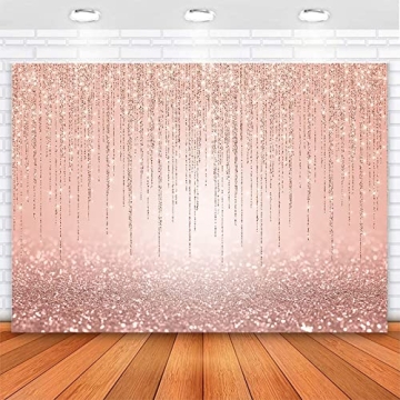 Avezano Rose Gold Glitter Backdrop for Birthday Parties & Baby Showers