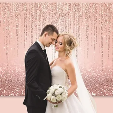 Avezano Rose Gold Glitter Backdrop for Celebrations