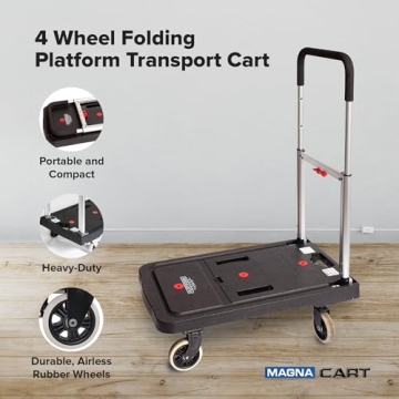 Magna Cart Foldable Dolly Cart - 300 Lbs Capacity Hand Truck