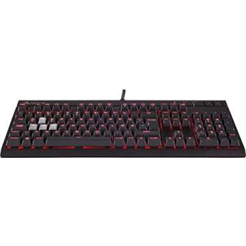 Corsair CH-9000088-NA STRAFE Mechanical Gaming Keyboard - Red LED Backlit - USB Passthrough - Linear and Quiet - Cherry MX Red Switch