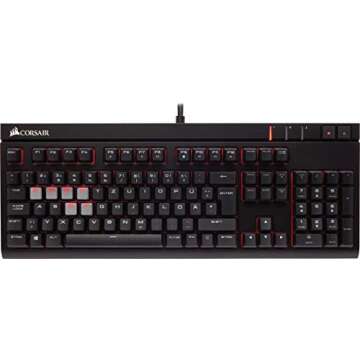 Corsair CH-9000088-NA STRAFE Mechanical Gaming Keyboard - Red LED Backlit - USB Passthrough - Linear and Quiet - Cherry MX Red Switch
