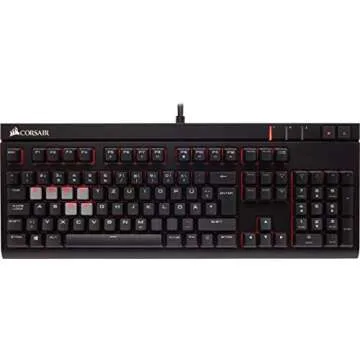 Corsair CH-9000088-NA STRAFE Mechanical Gaming Keyboard - Red LED Backlit - USB Passthrough - Linear and Quiet - Cherry MX Red Switch