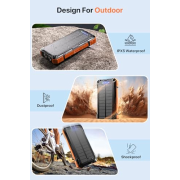 Powerful 49800mAh Solar Power Bank with Built-In Cables