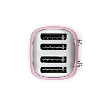 Smeg 50s Retro 4 Slice Toaster Pink with 6 Presets
