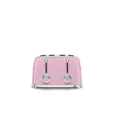 Smeg 50s Retro 4 Slice Toaster Pink with 6 Presets
