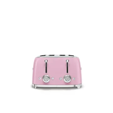Smeg 50s Retro 4 Slice Toaster Pink with 6 Presets