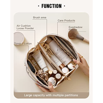EACHY Travel Makeup Bag with Large Capacity & Waterproof Design