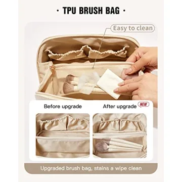 EACHY Travel Makeup Bag with Large Capacity & Waterproof Design