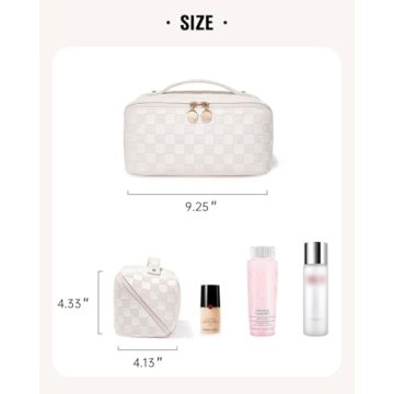 EACHY Travel Makeup Bag with Large Capacity & Waterproof Design