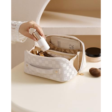 EACHY Travel Makeup Bag with Large Capacity & Waterproof Design