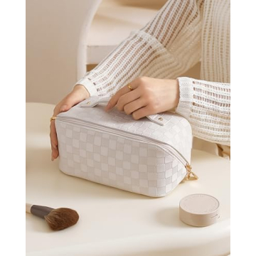 EACHY Travel Makeup Bag with Large Capacity & Waterproof Design