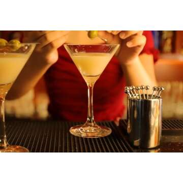 Lexenic 4.3" Metal Cocktail Picks 12Pack+Holder Kit,Premium 304 Stainless Steel Reusable Appetizer Skewers Set for Sandwiches, BBQ Snacks, Cocktails. (4.3 inch)