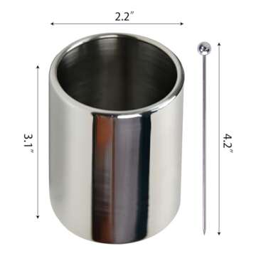 Lexenic 4.3" Metal Cocktail Picks 12Pack+Holder Kit,Premium 304 Stainless Steel Reusable Appetizer Skewers Set for Sandwiches, BBQ Snacks, Cocktails. (4.3 inch)