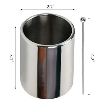 Lexenic 4.3" Metal Cocktail Picks 12Pack+Holder Kit,Premium 304 Stainless Steel Reusable Appetizer Skewers Set for Sandwiches, BBQ Snacks, Cocktails. (4.3 inch)