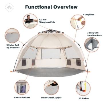 Shop Easthills Beach Tent Easy Setup for 2-4 Persons