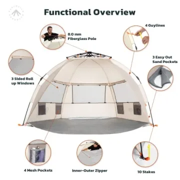 Shop Easthills Beach Tent Easy Setup for 2-4 Persons