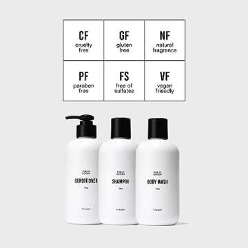 Public Goods Shower Essentials for Men and Women | Natural Shampoo, Conditioner & Body Wash | Made w...