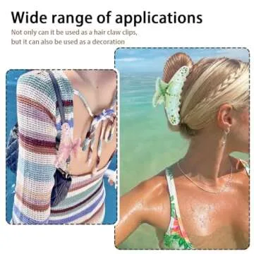 2 PCS Starfish Hair Claw Clip - Summer Beach Starfish Hair Clip - Large Non Slip Acetate Strong Hold Jaw Barrettes - Headwear for Women & Girls
