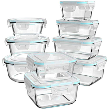 AILTEC 18-Piece Glass Food Storage Container Set - BPA-Free, Leak-Proof Solutions
