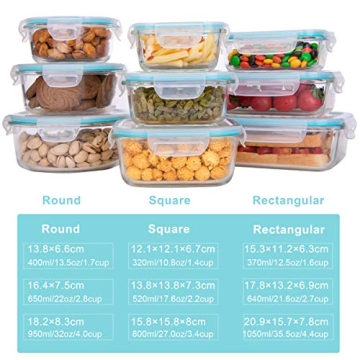 18-Piece Glass Food Storage Set - BPA-Free & Leak-Proof