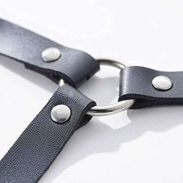 Victray Women Gothic Body Harness Belt Punk Leather Body Chain Belts Rave Accessory