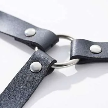 Victray Women Gothic Body Harness Belt Punk Leather Body Chain Belts Rave Accessory