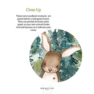 Woodland Nursery Decor - Baby Boy Room Decorations - Kids Wall Animal Art Prints - Forest Animal Pic...