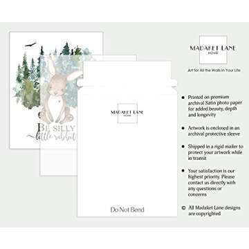 Woodland Nursery Decor - Baby Boy Room Decorations - Kids Wall Animal Art Prints - Forest Animal Pictures - Gender Neutral Playroom Artwork - Set of 4-8x10 - UNFRAMED