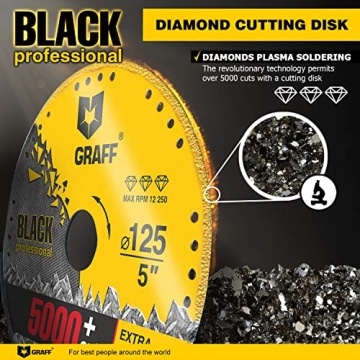 GRAFF BLACK 5 Inch Cut Off Wheels - Premium Diamond Disc