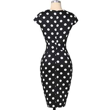GRACE KARIN Women's Black White Polka Dots Pencil Dress Knee Length Wear to Work Dress
