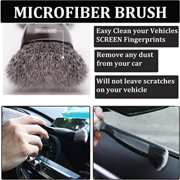 Jerbor Car Interior Duster - 2 in 1 Cleaning & Detailing Tool