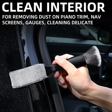 Jerbor Car Interior Duster - 2 in 1 Cleaning & Detailing Tool
