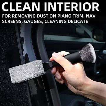 Jerbor Car Interior Duster - 2 in 1 Cleaning & Detailing Tool