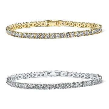PAVOI 14K Gold Plated Cubic Zirconia Tennis Bracelet - Elegant & Sustainable