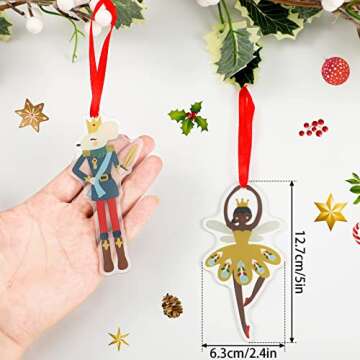 Weysat Christmas Nutcracker Decoration Set Nutcracker Ornaments for Tree Mini Princess Ballet Mouse King Soldier Figures for Xmas Tree Outdoor Party (Acrylic Vivid Style, 20 Pieces)
